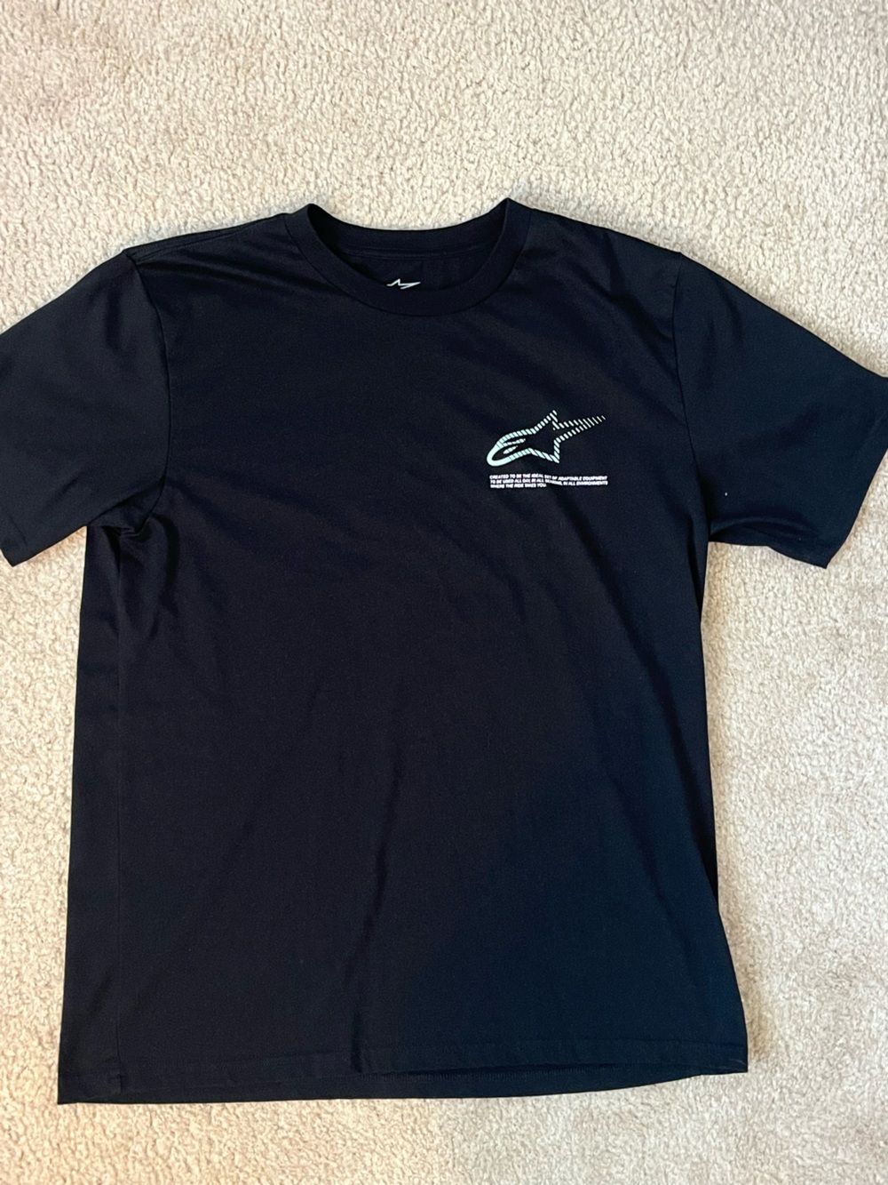Alpinestars Men’s Black Short-Sleeve Tee Size Medium with SmallChest Logo